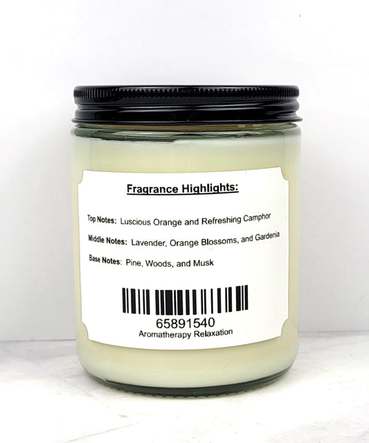 Aromatherapy Relaxation 8oz Soy Wax Candle – Lavender & Citrus Scent