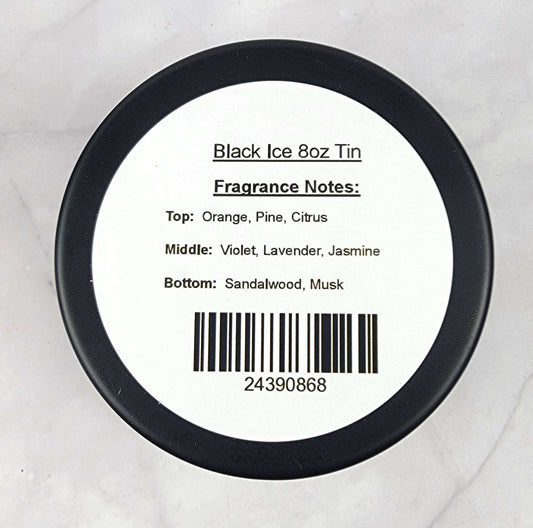 Hand-poured soy candle with orange, lavender, and musk fragrance