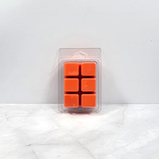 Hand-poured fall wax melt with pumpkin, coconut, and praline fragrance