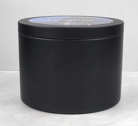 Luxury men's candle with lavender, bergamot, and sea salt scent