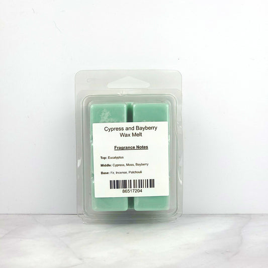 Hand-poured soy wax melt with essential oils of fir, eucalyptus, and patchouli, delivering a clean, long-lasting burn with an earthy, upscale aroma.