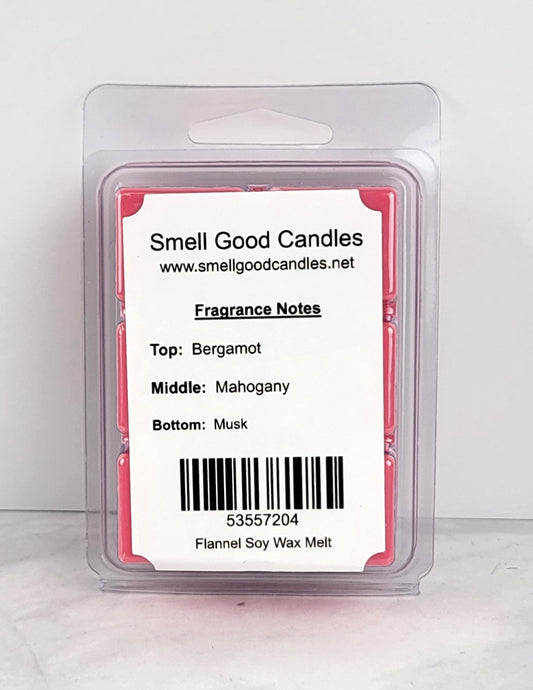 Cozy bergamot and mahogany scented wax melt