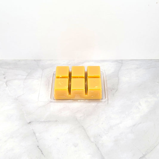 Handcrafted fall-scented wax melt with pumpkin and brown sugar