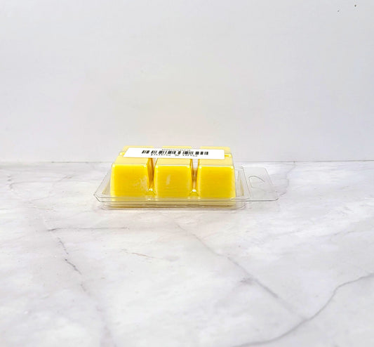 Hand-poured soy wax melt evoking coastal florals and seaside warmth