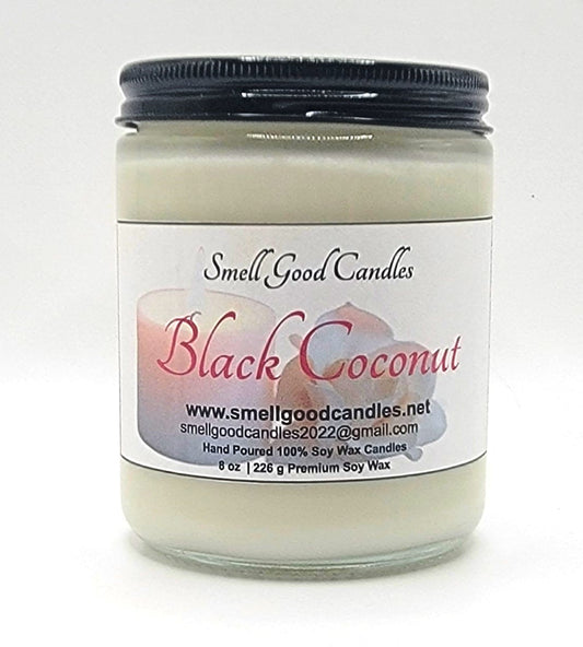 Black Coconut 8oz Jar Scented Soy Wax Candle