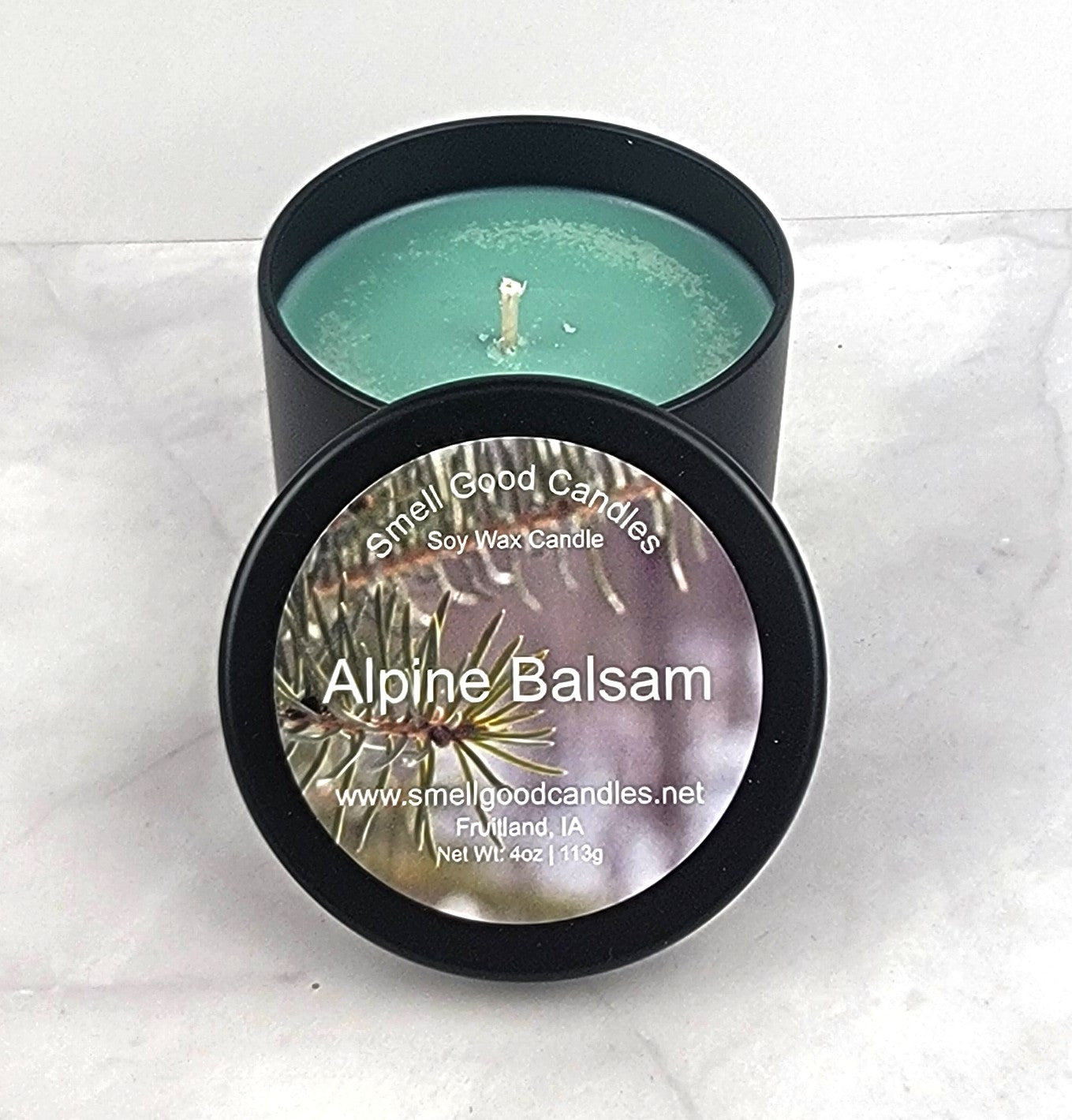 Alpine Balsam soy wax melt with fresh evergreen forest scent