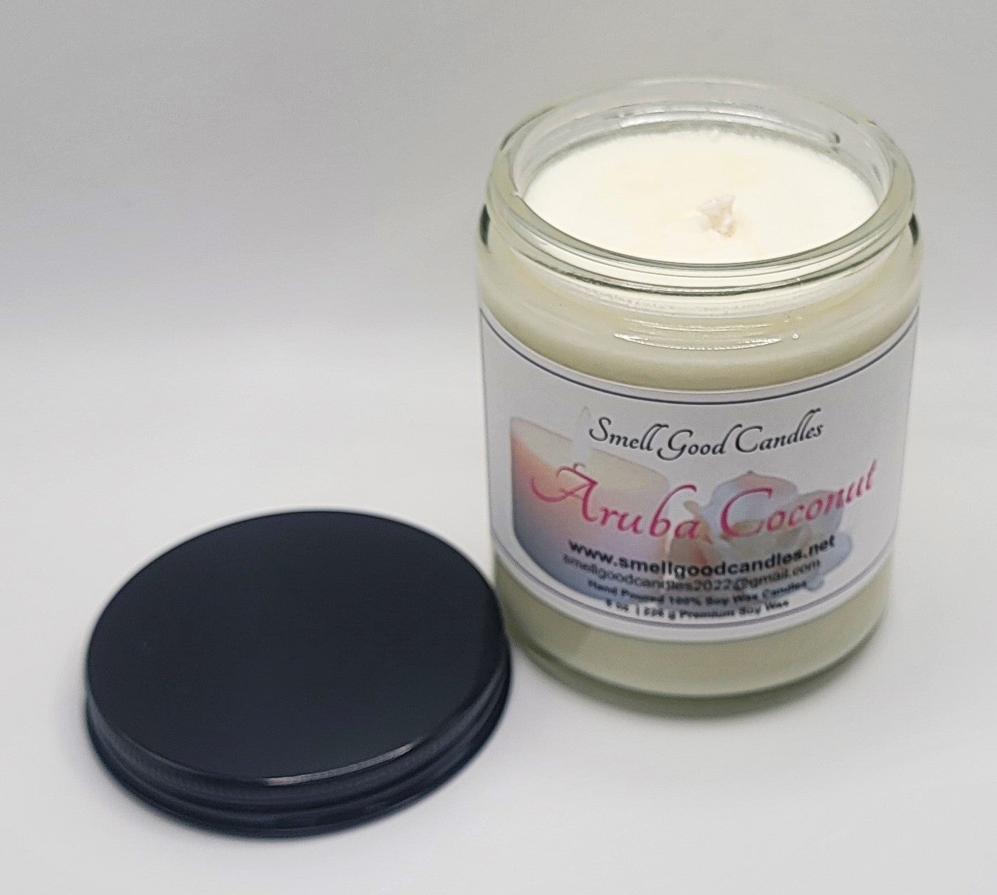 Aruba Coconut 8oz Jar Scented Soy Wax Candle - Top Open