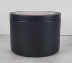 Autumn Night soy wax candle - Closed matte black tin side profile 8 oz
