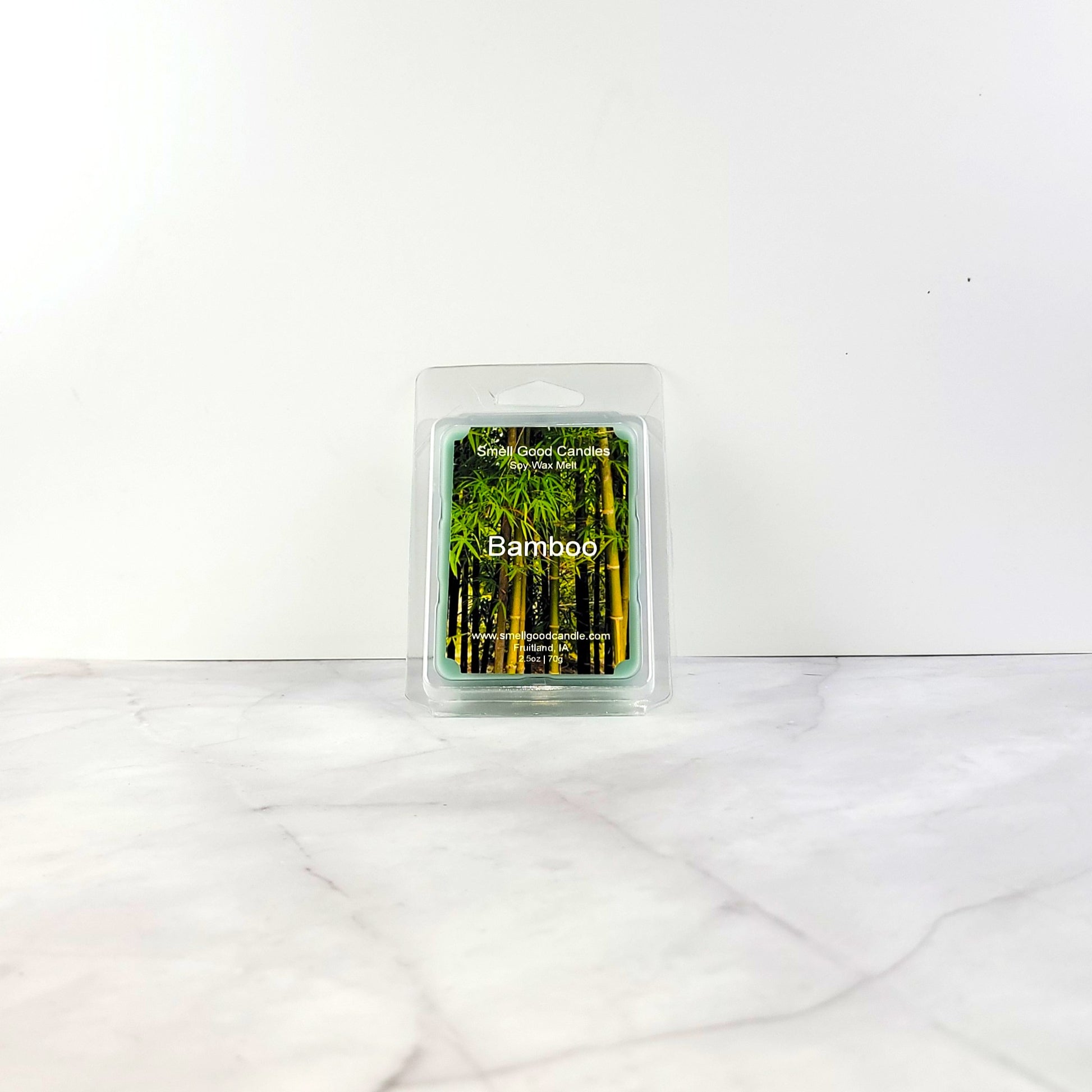 Bamboo soy wax melt with botanical greenery and citrus