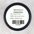 Hand-poured soy candle with orange, lavender, and musk fragrance