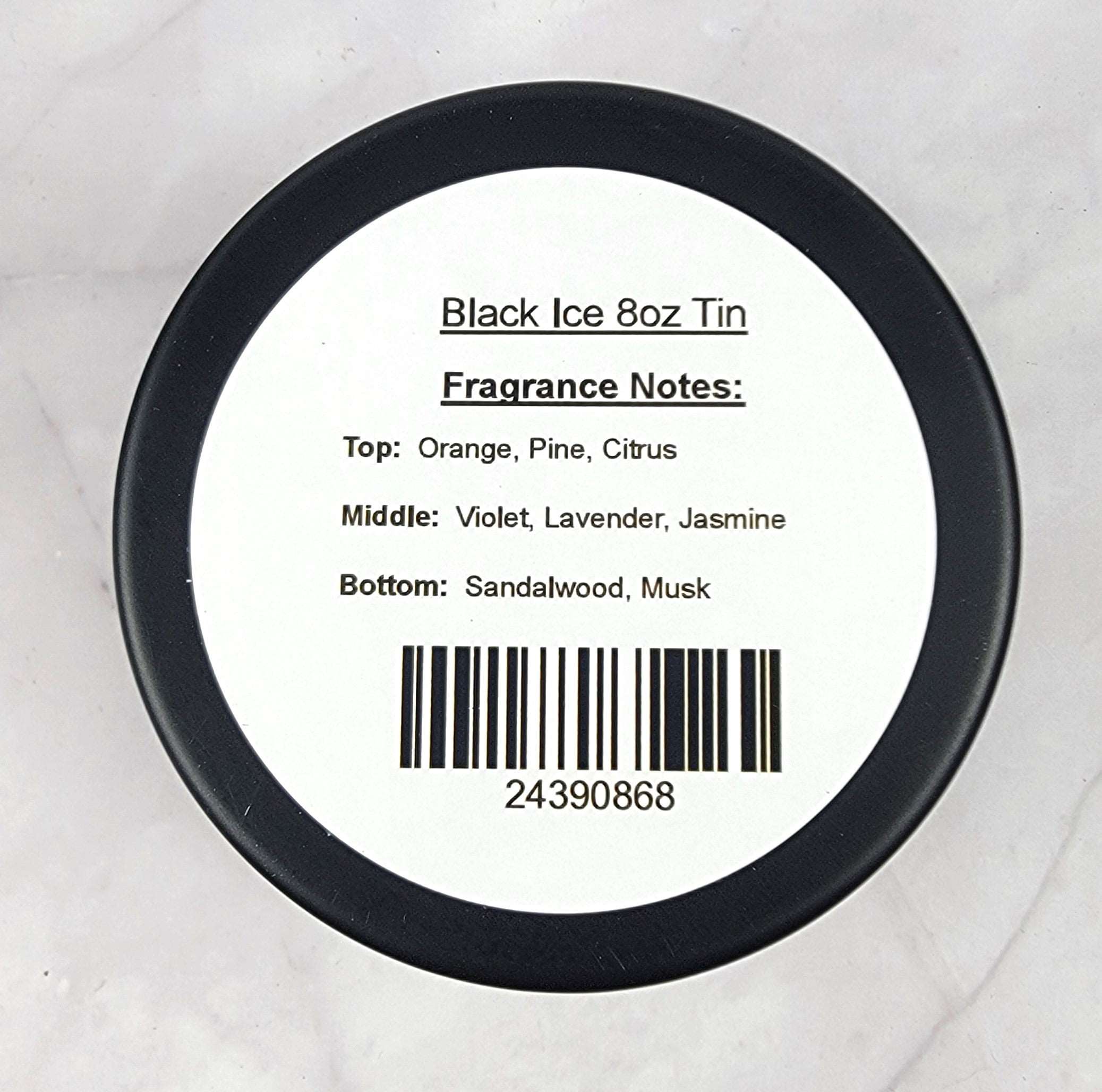 Hand-poured soy candle with orange, lavender, and musk fragrance