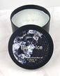 Black Ice soy wax candle in 8oz tin with masculine citrus scent