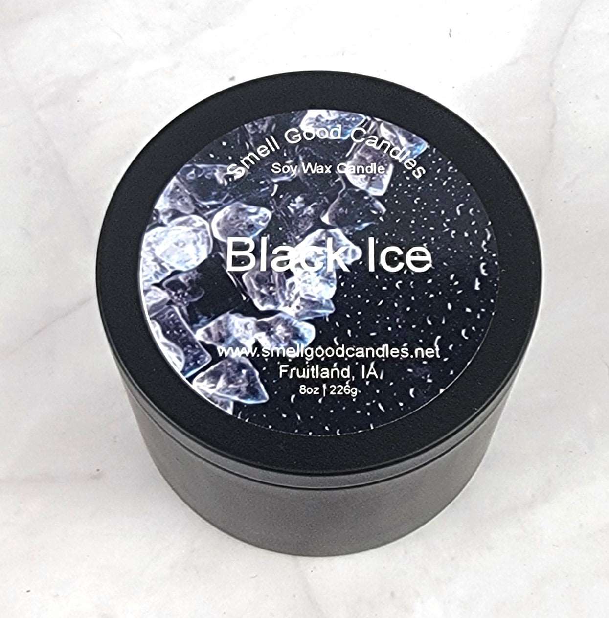 Premium Black Ice candle made with 100% soy wax