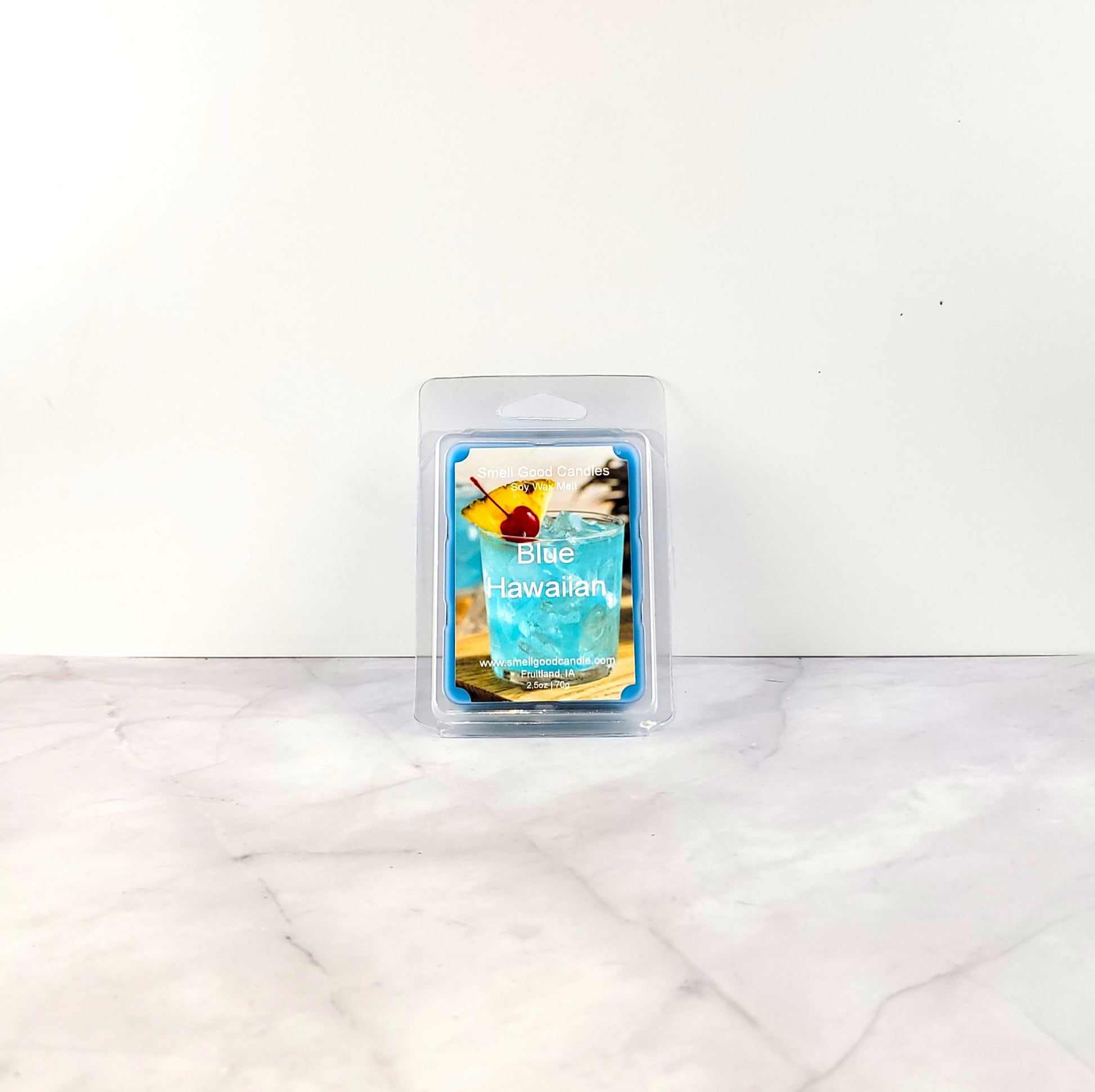 Blue Hawaiian wax melt with citrus and tropical fruit