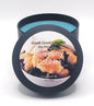 Blueberry Cobbler Soy Wax Candle - Open matte black tin showing bright teal blue dessert-scented wax
