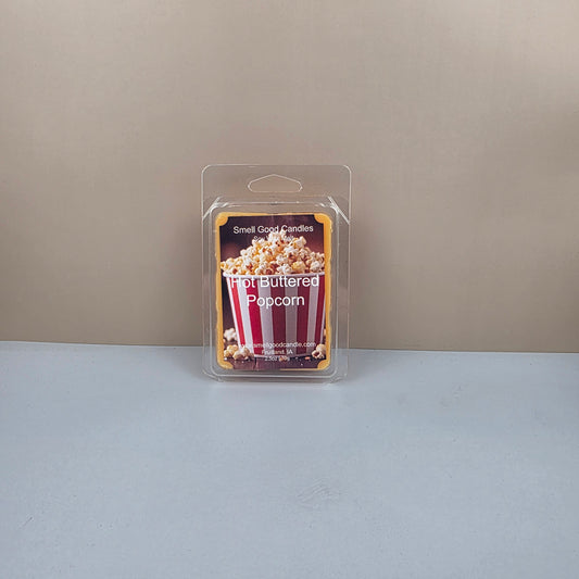 Packaged popcorn product on a neutral background