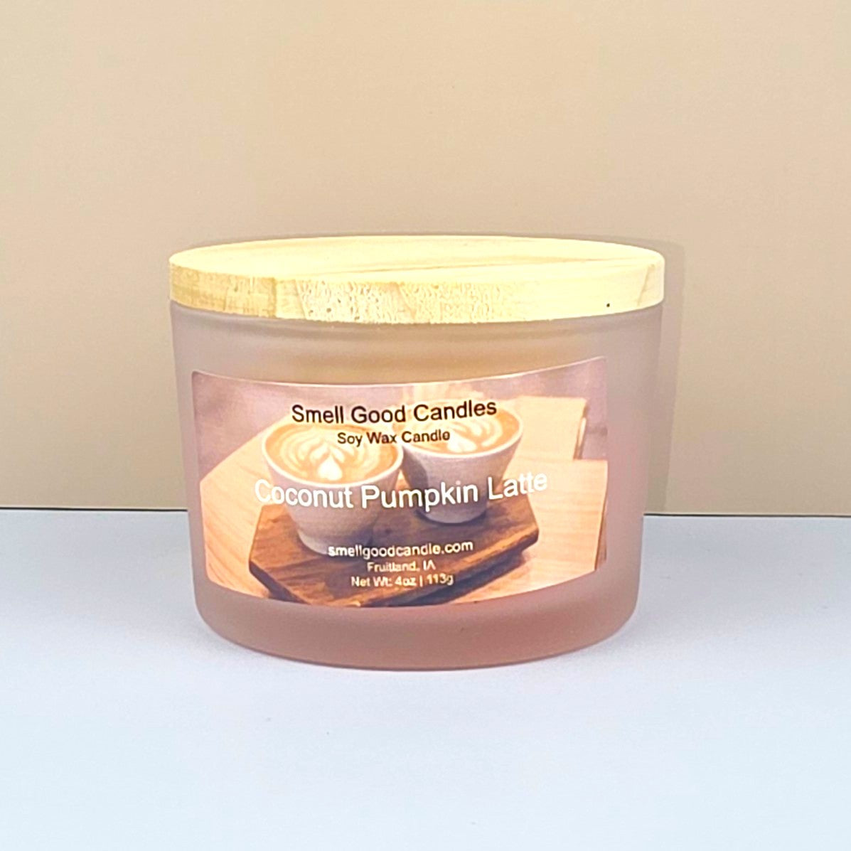 Coconut Pumpkin Latte soy candle with spiced pumpkin and coconut aroma