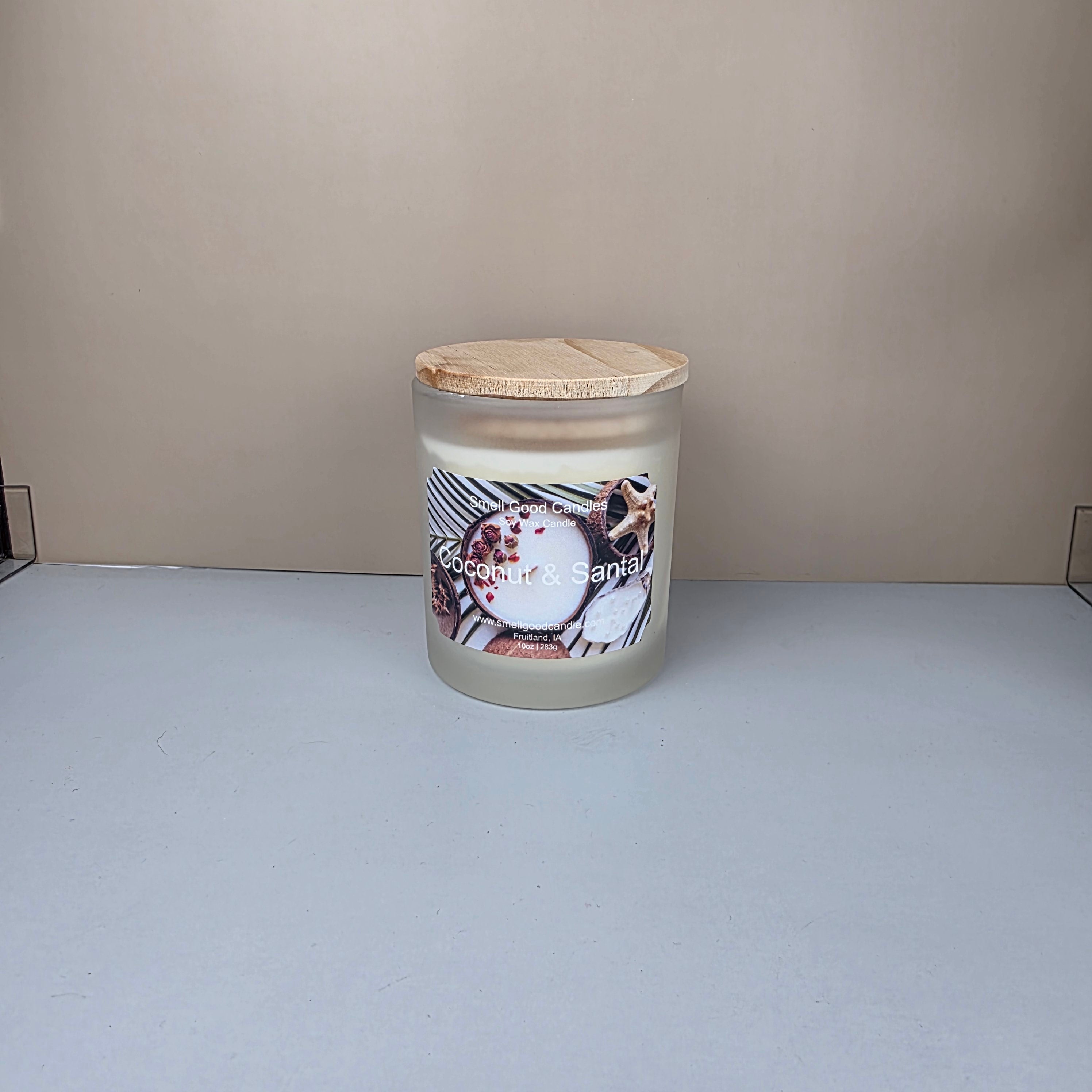 Coastal spa inspired candle with wood lid