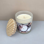 Woodsy coconut candle with sandalwood and cedar