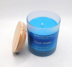 Cool Water 10oz Soy Candle with fresh citrus, mint, and jasmine fragrance