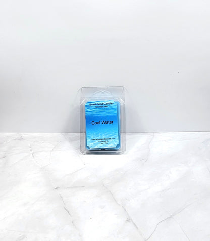 Cool Water soy wax melt with fresh citrus, mint, and jasmine fragrance