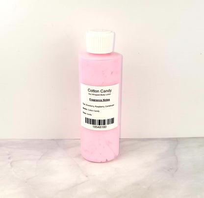 Handmade Crushed Peppermint Whipped Body Lotion with a lightweight, airy texture that absorbs quickly, leaving skin soft and infused with a cool, minty aroma.