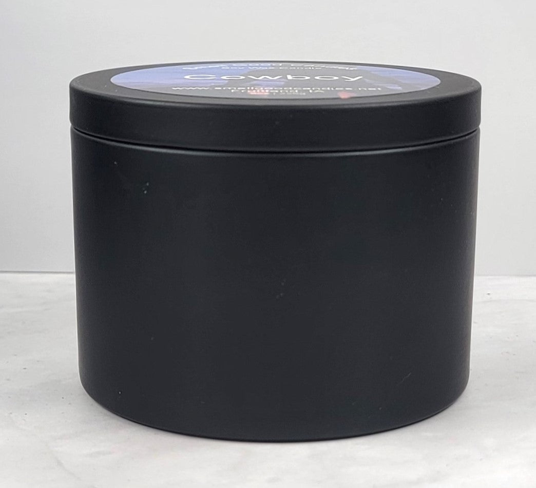 Luxury men's candle with lavender, bergamot, and sea salt scent