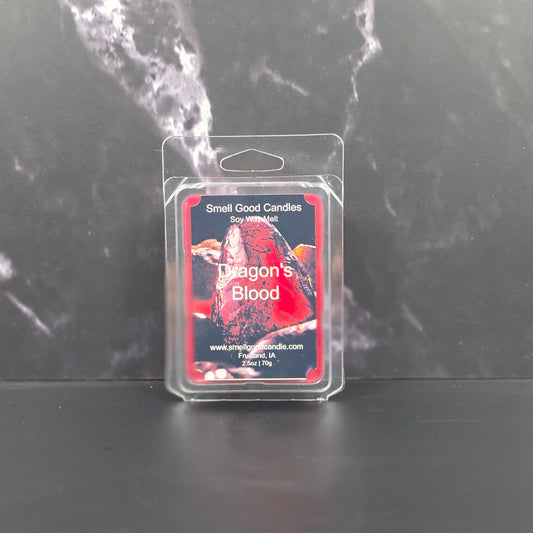 Dragon’s Blood wax melt with incense and crystals