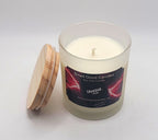 Long-lasting, strong-scented candle with lavender, rosemary, and cinnamon accents