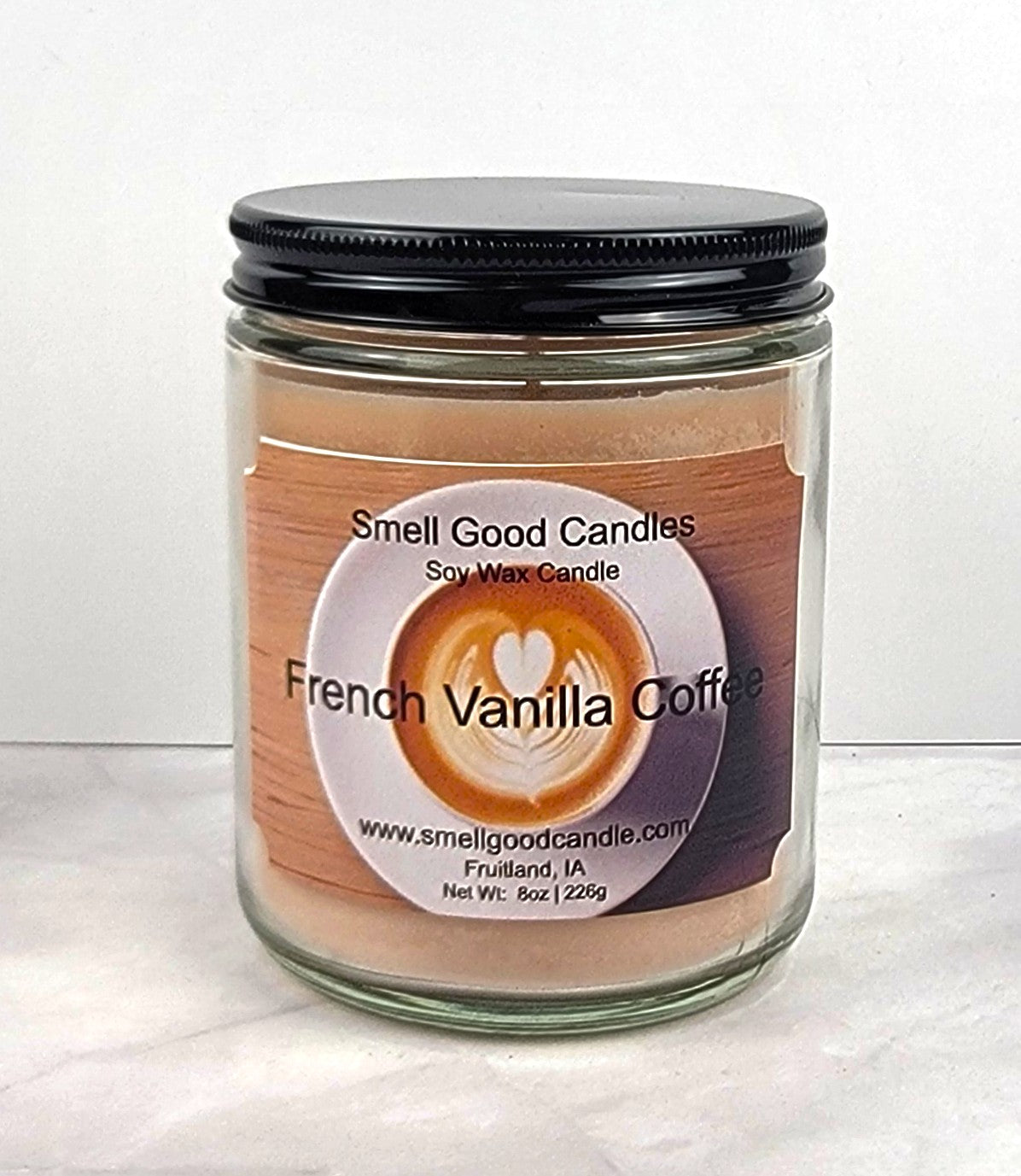 French Vanilla Coffee 8oz Jar Scented Soy Wax Candle