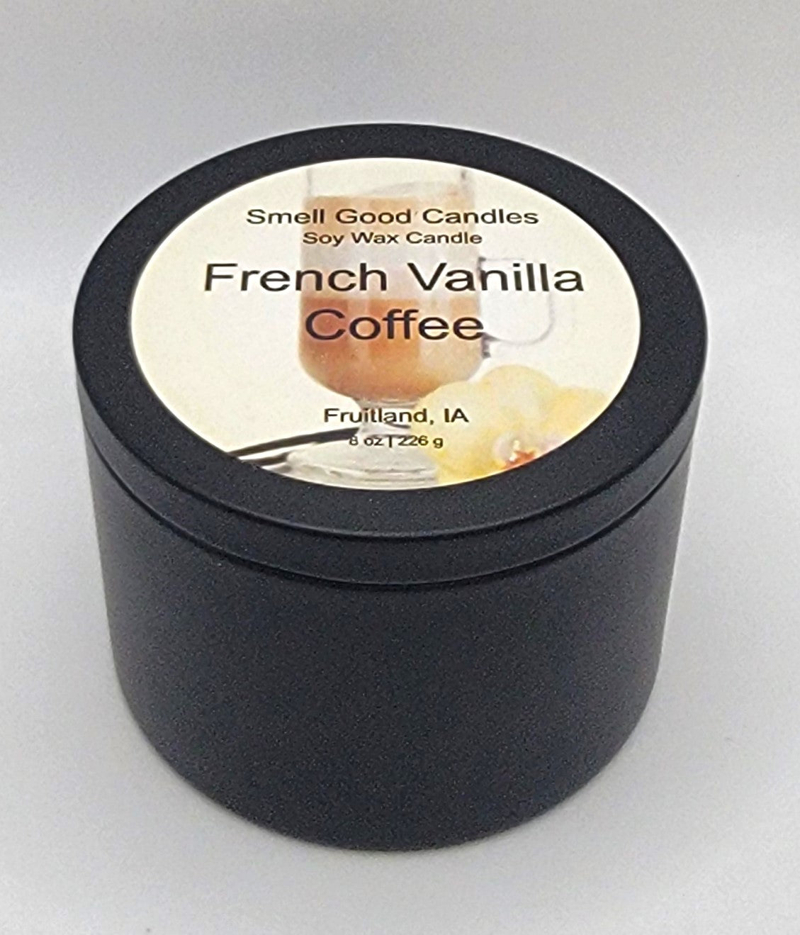 French Vanilla Coffee 8oz Tin Scented Soy Wax Candle