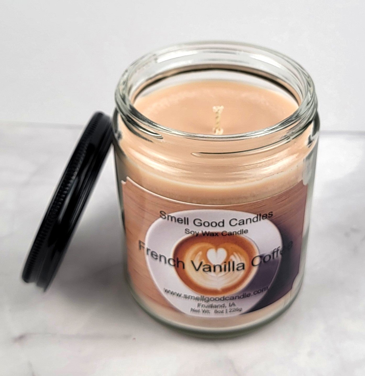 French Vanilla Coffee 8oz Jar Scented Soy Wax Candle