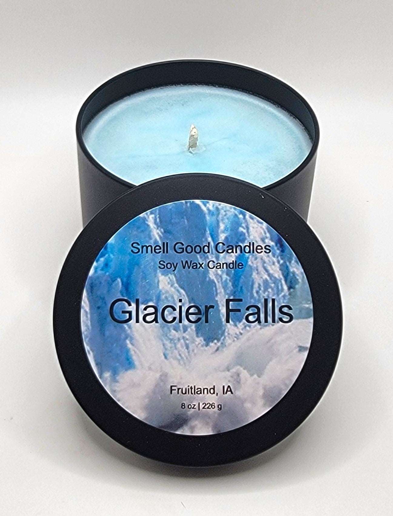 Glacier Falls 8oz Tin Scented Soy Wax Candle