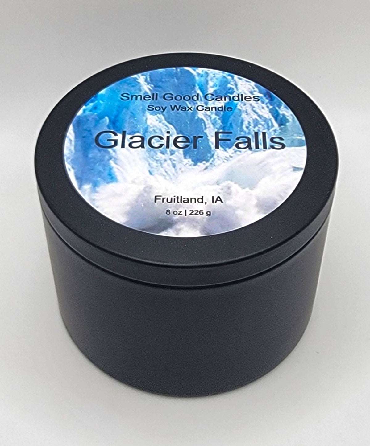 Glacier Falls 8oz Tin Scented Soy Wax Candle