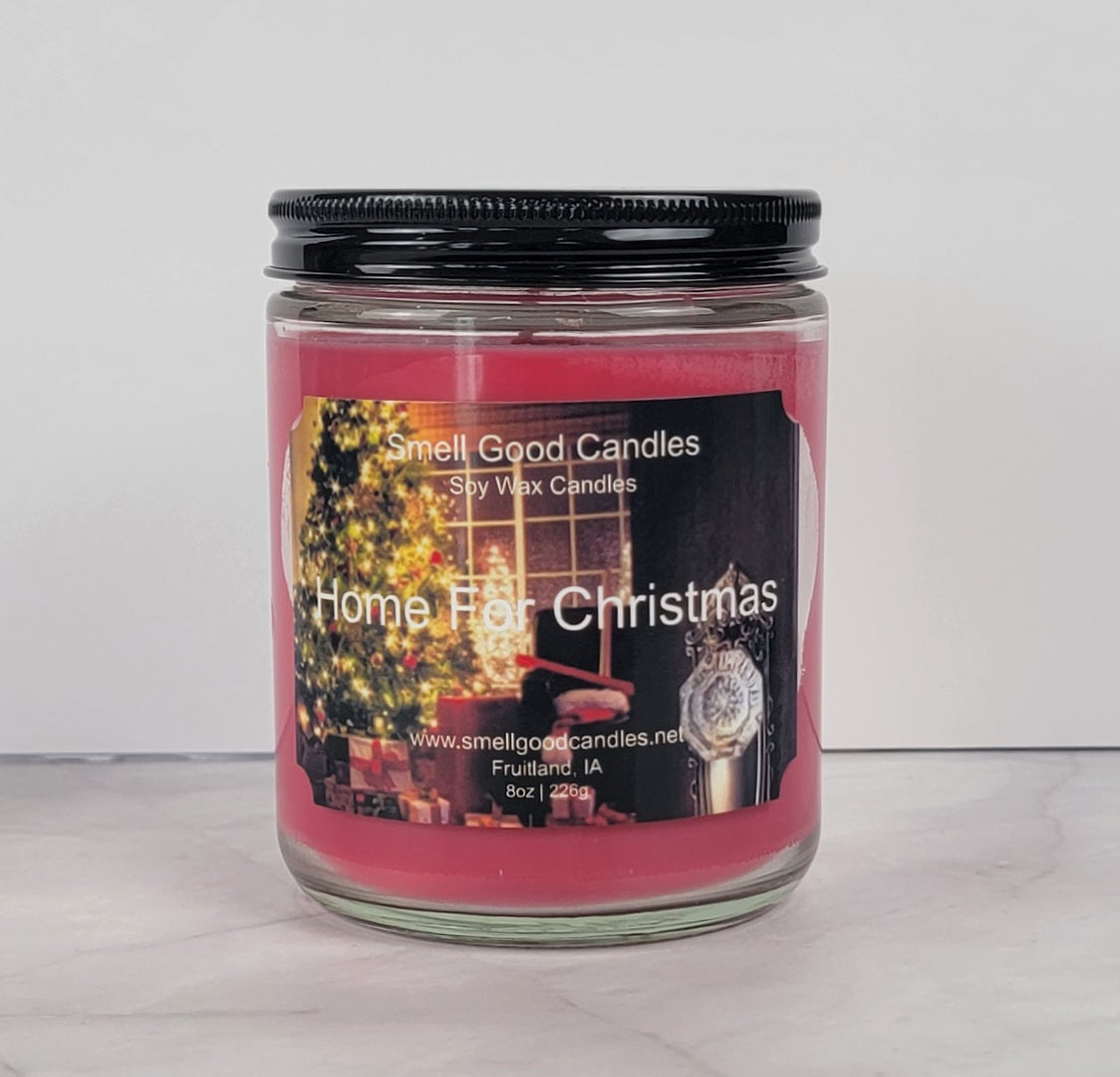 Home For Christmas 8oz Jar Scented Soy Wax Candle