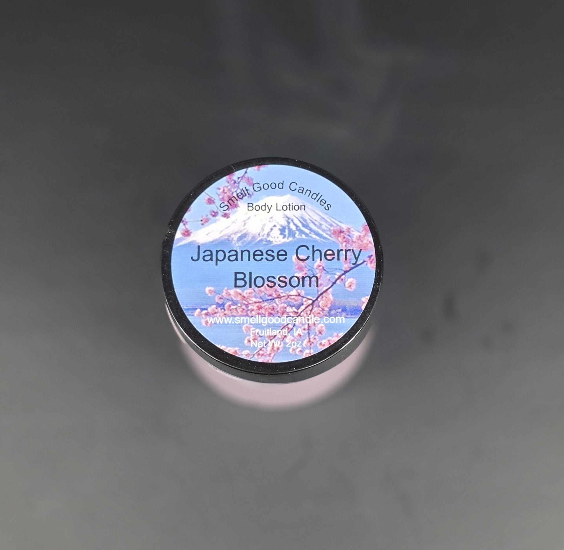 Japanese Cherry Blossom whipped body lotion in 2oz jar with pink floral scent