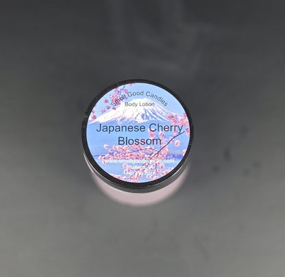 Japanese Cherry Blossom whipped body lotion in 2oz jar with pink floral scent