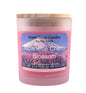 Japanese cherry blossom soy wax candle 10oz white frosted jar wood lid