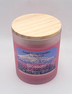 Floral soy candle with cherry blossom and freesia