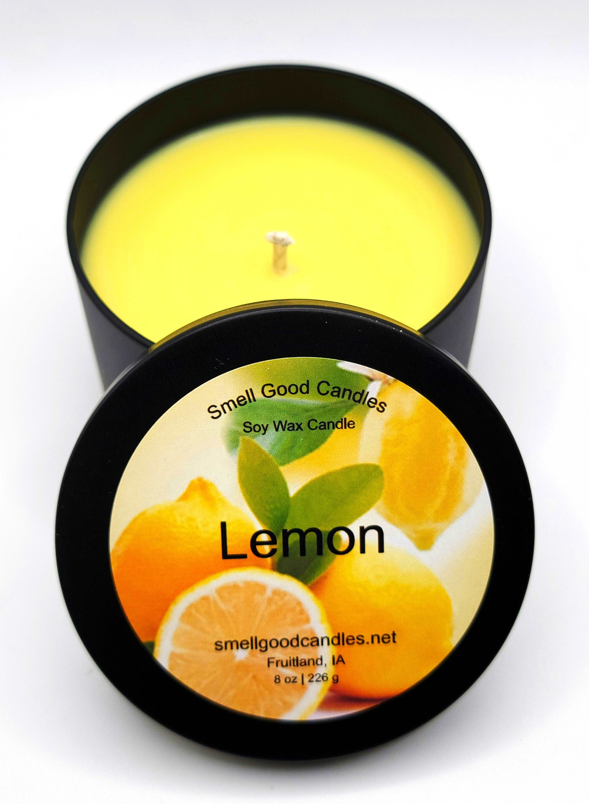 Lemon 8oz Tin Scented Soy Wax Candle