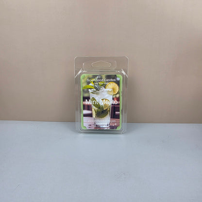 Packaged wax melts on a neutral background