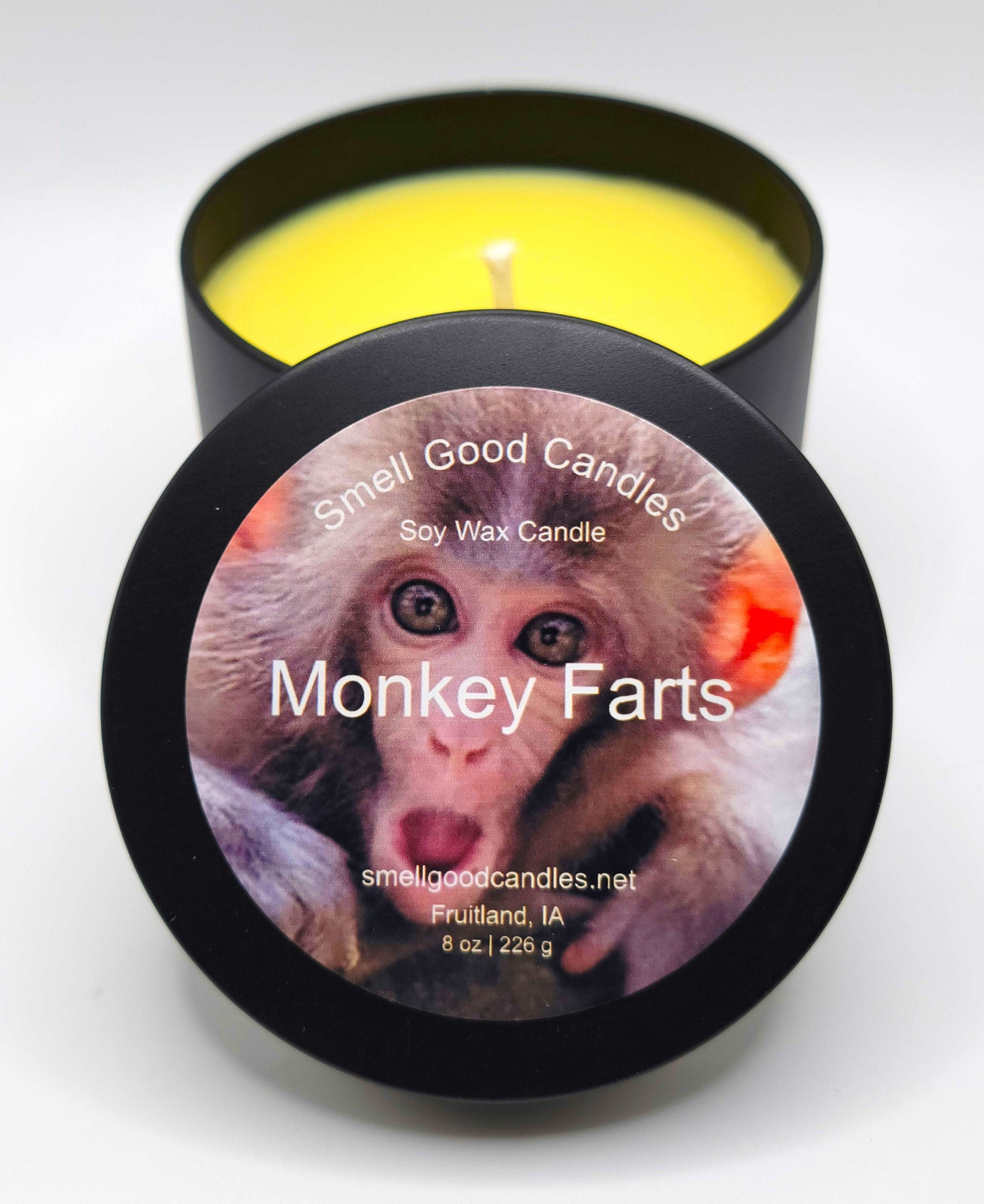 Monkey Farts 8oz Tin Scented Soy Wax Candle