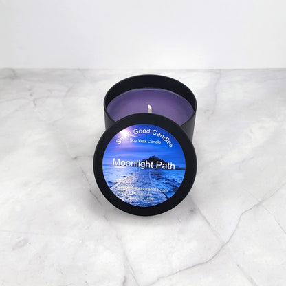 Hand-poured candle with delicate softwood and musk scent.