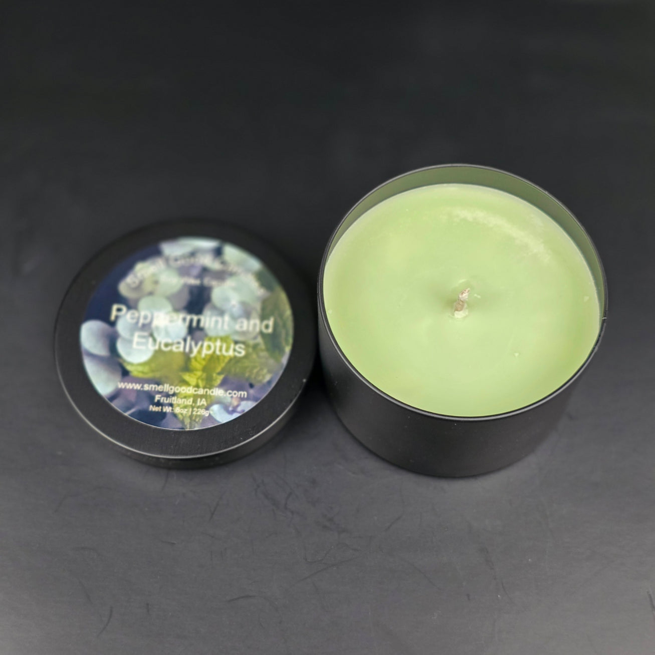 Refreshing peppermint eucalyptus candle for relaxation and stress relief