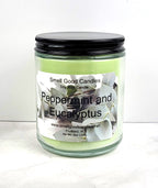 Peppermint and Eucalyptus 8oz Jar Scented Soy Wax Candle