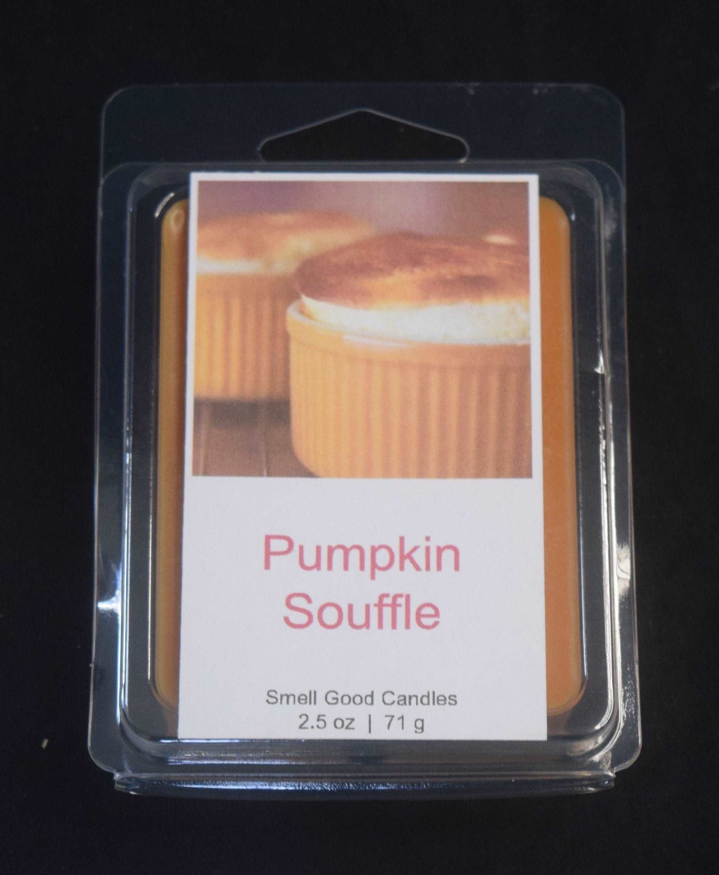 Mouthwatering notes of cardamom, cinnamon, and sugar make our Pumpkin Souffle fragrance an autumn staple. This popular scent has been revised with an even stronger hot throw.  This fragrance is infused with essential oils, including clove bud, pine, lemon, and nutmeg