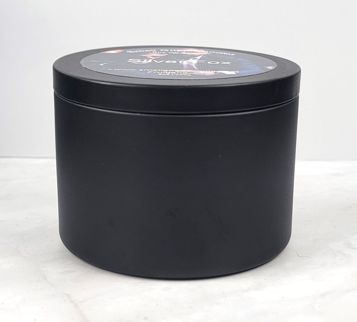 Silver Fox 8oz Tin Scented Soy Wax Candle