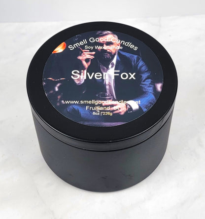 Silver Fox 8oz Tin Scented Soy Wax Candle