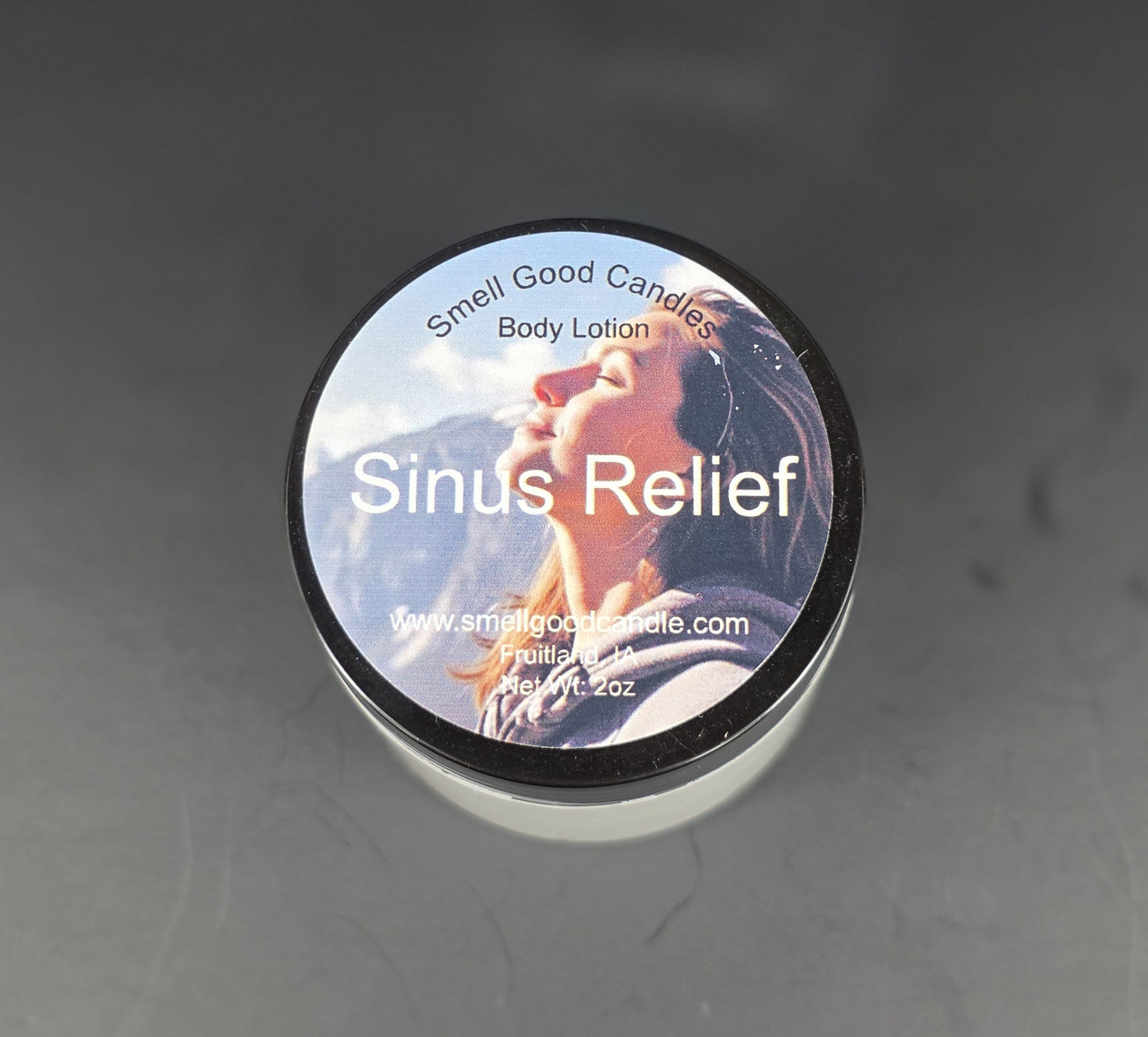 Sinus Relief whipped body lotion 4oz jar with eucalyptus and mint scent