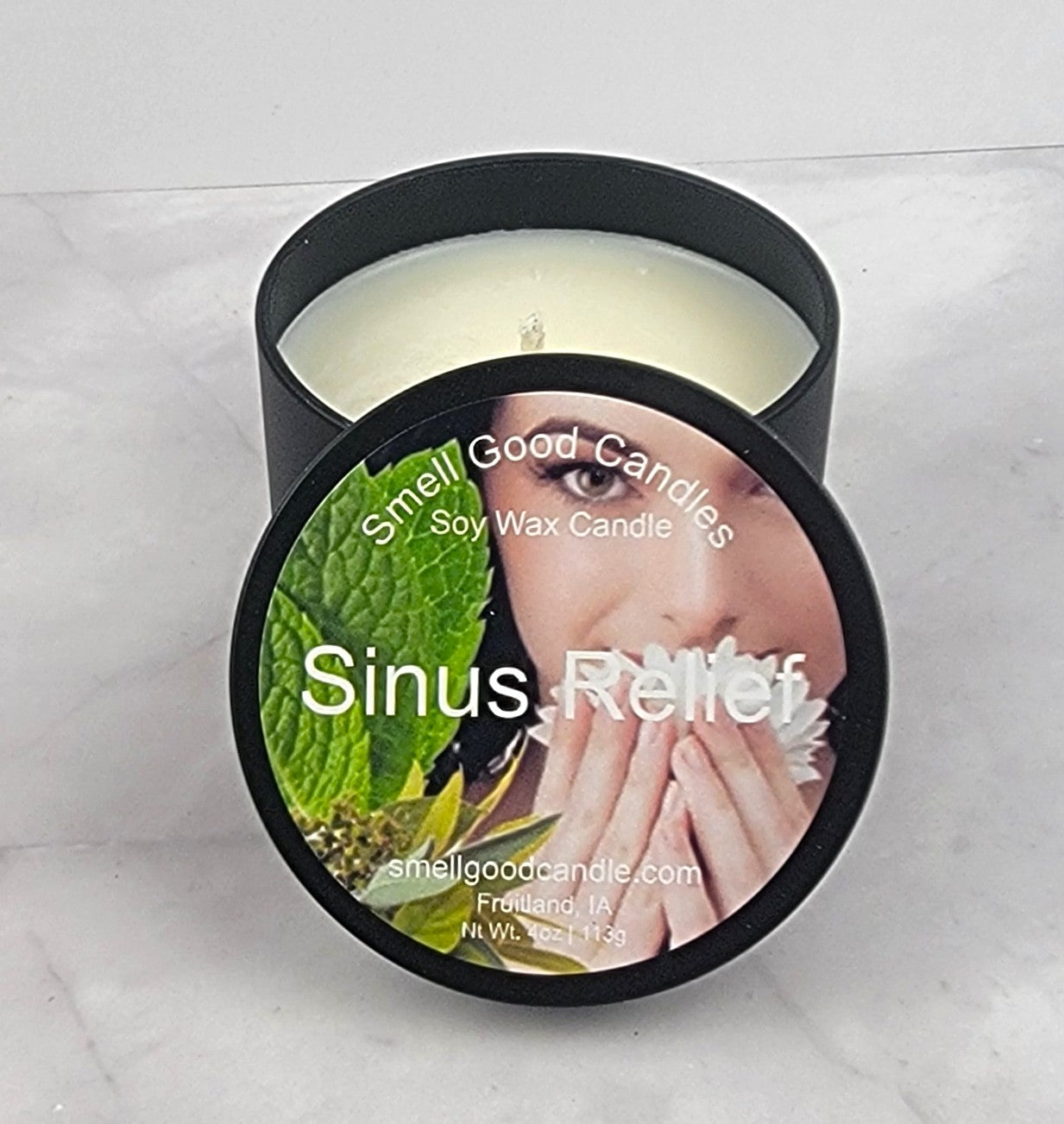 Sinus Relief 4oz Tin Scented Soy Wax Candle